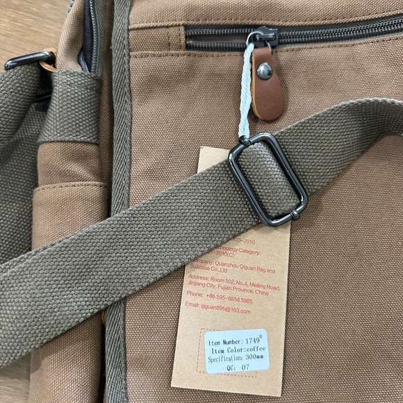 Brown Canvas Crossbody Bag for Men - Picture 2 of 8